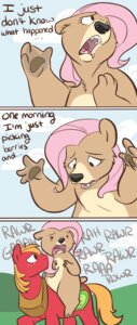 Rating: Safe Score: 0 Tags: 2012 alternate_species apple bear big_macintosh_(mlp) briskby brother_bear brown_eyes comic crossover cutie_mark disney e621 earth_pony english_text equid equine female feral fluttershy_(mlp) food freckles friendship_is_magic fruit hair hasbro hi_res horse long_hair male mammal my_little_pony open_mouth orange_hair pink_hair plant plow_yoke pony quadruped slightly_chubby tail text User: bunchy7s