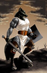 Rating: Safe Score: 0 Tags: 2013 anthro armor belt biceps black_body black_fur boots bottomwear burnt canid canine canis chainmail clothing cloud e621 fantasy footwear fur grey_sky heater_shield knight longsword male mammal melee_weapon metal_shield muscular muscular_male pants red_eyes richard_bartrop shield shoes sky solo steel-toe_boots surcoat sword tail warrior weapon wolf User: bunchy7s Rating: Safe Score: 0 Tags: 2013 anthro armor belt biceps black_body black_fur boots bottomwear burnt canid canine canis chainmail clothing cloud e621 fantasy footwear fur grey_sky heater_shield knight longsword male mammal melee_weapon metal_shield muscular muscular_male pants red_eyes richard_bartrop shield shoes sky solo steel-toe_boots surcoat sword tail warrior weapon wolf User: bunchy7s