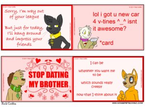 Rating: Safe Score: 0 Tags: 2011 absurd_res ankh anthro bino_(housepets!) black_body black_fur blue_eyes brother_(lore) brothers_(lore) brown_body brown_fur canid canine canis card clothing collar collar_only copyright_symbol costume domestic_cat domestic_dog domestic_ferret e621 english_text felid feline felis female flat_chested fox_costume fur furry_wearing_fursuit fursuit green_eyes group heart_symbol hi_res holiday_card holidays housepets! humor joey_(housepets!) lana_(housepets!) male mammal mustelid musteline nude rick_griffin sabrina_(housepets!) sibling_(lore) symbol tan_body tan_fur text true_musteline url valentine's_day valentine's_day_card weasel yellow_eyes User: bunchy7s