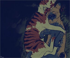 Rating: Safe Score: 0 Tags: ambiguous_gender border cuddling darkstripe4ever digital_media_(artwork) digital_painting_(artwork) digitigrade domestic_cat duo e621 feathers felid feline felis feral fur fur_markings grass happy hug lying mammal markings orange_body orange_fur painting_(artwork) plant portrait quadruped tail three-quarter_portrait tortoiseshell_cat warriors_(book_series) white_border yellow_body yellow_fur User: bunchy7s