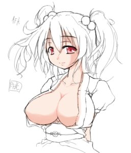 Rating: Questionable Score: 0 Tags: 1girls arms_behind_back bangs breasts bust center_opening cleavage collarbone erect_nipples female gekkou_ookami hair_bobbles hair_ornament impossible_opening komachi_onozuka large_breasts looking_at_viewer nipples obi open_clothes open_shirt red_eyes rule34 shirt signature simple_background sketch smile solo tied_hair touhou twintails white_background User: bunchy7s