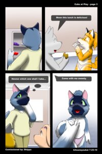 Rating: Questionable Score: 0 Tags: 2010 2:3 anthro bottomwear canid canine clothing comic cubs_at_play dialogue e621 english_text female fox group hi_res kitsune_youkai lagomorph leporid male mammal pants rabbit shaded stripes tail text young young_anthro User: bunchy7s