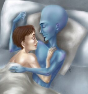 Rating: Explicit Score: 0 Tags: 1boy 1girls alien alien/human blue_skin canon_couple dreamworks dreamworks_animation female fishik human interspecies male male/female megamind megamind_(character) pacific_data_images paramount_pictures roxanne_ritchi rule34 sleeping wholesome User: bunchy7s
