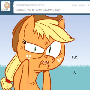 Rating: Safe Score: 0 Tags: 1:1 angry applejack_(mlp) ask_blog ask_jappleack asking clothing cowboy_hat dialogue e621 earth_pony english_text equid equine eyelashes female feral freckles friendship_is_magic green_eyes hair hasbro hat headgear headwear horse hotdiggedydemon long_hair mammal my_little_pony pony ponytail profanity solo text toony tumblr user_message username User: bunchy7s