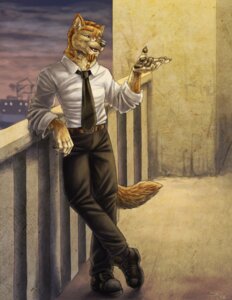 Rating: Safe Score: 0 Tags: 2013 anthro canid canine canis dingo e621 ear_piercing eyewear fur glasses male mammal outside piercing sabretoothed_ermine solo tail tan_body tan_fur User: bunchy7s