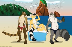 Rating: Questionable Score: 0 Tags: 2014 abs alcohol anthro arm_support bassariscus beach beer beverage bulge cacomistle clothed clothing cloud coati cooler e621 english_text food front_view fur gesture group hair hat headgear headwear holding_cooler holding_object kobi_lacroix lying male mammal markings on_cooler on_side outside procyonid raccoon ring_(marking) ringed_tail salute seaside sky smile standing striped_markings striped_tail stripes swimwear tail tail_markings text topless User: bunchy7s