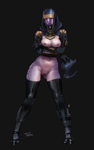 Rating: Explicit Score: 0 Tags: 5:8 alien alien_humanoid bioware breasts clothed clothing e621 electronic_arts female genitals humanoid looking_at_viewer mask mass_effect not_furry quarian simple_background solo suit tali'zorah tashio topless vulva User: bunchy7s