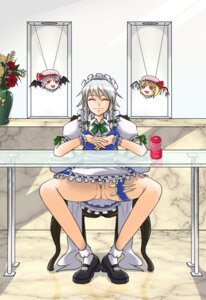 Rating: Explicit Score: 0 Tags: between_labia braid female flandre_scarlet flower highres holster innie_pussy knife legs maid maid_headdress panties pussy remilia_scarlet rule34 sakuya_izayoi short_hair silver_hair sitting spread_legs table tenga thigh_holster thigh_strap throwing_knife touhou twin_braids under_the_table underwear upskirt weapon wedgie yomogi_opa yukkuri_shiteitte_ne User: bunchy7s