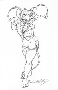 Rating: Safe Score: 0 Tags: 2010 4_fingers 4_toes anthro big_breasts big_ears biped bottomwear bra bra_peek breasts claws cleavage clothed clothing cuff_links e621 eric_schwartz eyebrows eyewear feet female fingers glasses guide_lines hand_on_hip hi_res holding_object holding_pen inner_ear_fluff looking_at_viewer mammal marker_(artwork) miniskirt monochrome mouse murid murine nipple_outline office_lady pen pencil_skirt pigtails pinup plantigrade pose raised_eyebrows rodent seductive shirt signature simple_background skirt solo standing tail tight_clothing tight_shirt tight_topwear toe_claws toes topwear traditional_media_(artwork) tuft underwear whiskers white_background wynne_patton User: bunchy7s