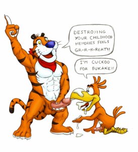 Rating: Explicit Score: 0 Tags: animal_genitalia anthro armpit_hair avian beak bird bodily_fluids body_hair cocoa_puffs countershading cuculiform cum cum_on_beak cumshot dialogue duo e621 ejaculation english_text erection feathers felid frosted_flakes general_mills genital_fluids genitals gesture hand_gesture humanoid_genitalia humanoid_penis interspecies kellogg's male male/male mammal mascot open_mouth orgasm pantherine penis raised_finger raised_index_finger sheath simple_background sonny_the_cuckoo_bird tail tail_feathers text tiger tony_the_tiger truce_(artist) white_background User: bunchy7s