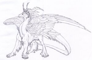 Rating: Safe Score: 0 Tags: ambiguous_gender black_and_white dragon e621 feathered_dragon feathered_scalie feathered_wings feathers feral hibbary line_art monochrome mythological_creature mythological_scalie mythology scalie sketch solo surprised tail wings User: bunchy7s