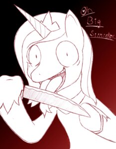 Rating: Safe Score: 0 Tags: crown e621 english_text equid equine female feral friendship_is_magic hasbro headgear hi_res horn knife mammal my_little_pony mythological_creature mythological_equine mythology princess_luna_(mlp) solo text unicorn unknown_artist User: bunchy7s