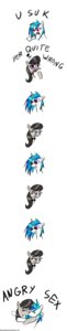 Rating: Safe Score: 0 Tags: absurd_res blue_hair bow_(feature) bow_tie clothing comic dialogue e621 earth_pony english_text equid equine facial_hair female female/female feral foxinshadow friendship_is_magic hair hasbro hat headgear headwear hi_res horn horse kissing long_image mammal multicolored_hair mustache my_little_pony mythological_creature mythological_equine mythology octavia_(mlp) pony simple_background tall_image text top_hat two_tone_hair unicorn vinyl_scratch_(mlp) white_background User: bunchy7s