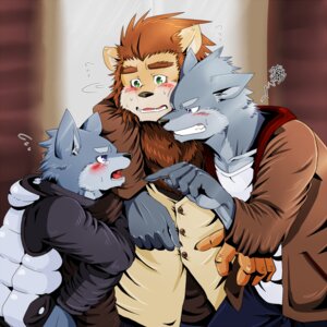 Rating: Safe Score: 0 Tags: 1:1 angry anthro blue_body blue_fur blush brother_(lore) brothers_(lore) brown_body brown_fur canid canine canis claws clenched_teeth clothing e621 felid fur green_eyes grey_body grey_fur group hug lion male mammal mane open_mouth pantherine purple_eyes sibling_(lore) teeth toku tongue white_body white_fur wolf User: bunchy7s