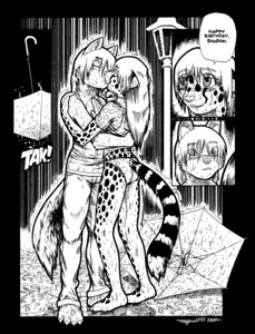 Rating: Questionable Score: 0 Tags: 4_toes absurd_res anthro barefoot blush canid canine canis cheetah claws clothed clothing dazzle_cheetah duo e621 feet felid feline female fully_clothed hair hi_res hug kissing long_hair male male/female mammal megawolf77 monochrome outside panties raining romantic romantic_couple shadow_(character) street_lamp tail toes umbrella underwear wet wet_clothing wolf User: bunchy7s