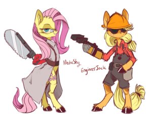 Rating: Safe Score: 0 Tags: 2012 8-xenon-8 applejack_(mlp) armor blonde_hair bonesaw clothed clothing crossover cutie_mark duo e621 earth_pony engineer_(profession) engineer_(team_fortress_2) english_text equid equine eyewear female fluttershy_(mlp) freckles friendship_is_magic fur glasses goggles green_eyes hair hard_hat hasbro hat headgear headwear helmet holding_object holding_tool horse knife long_hair mammal medic_(team_fortress_2) my_little_pony pink_hair pony simple_background tail team_fortress_2 text tools valve valve_corporation weapon white_background wrench yellow_body yellow_fur User: bunchy7s