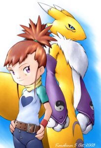 Rating: Safe Score: 0 Tags: 2003 anthro armwear bandai_namco belly belt black_sclera blue_eyes bottomwear bridal_gauntlets brown_hair canid canine chest_tuft clothing countershading denim denim_bottomwear denim_clothing digimon digimon_(species) duo e621 female fur gloves gradient_background hair handwear human jeans karabiner male mammal markings mostly_nude multicolored_body multicolored_fur pants purple_eyes red_hair renamon rika_nonaka simple_background smile tail tuft two_tone_body two_tone_fur white_belly yellow_body yellow_fur yellow_tail yin_yang young young_female young_human User: bunchy7s