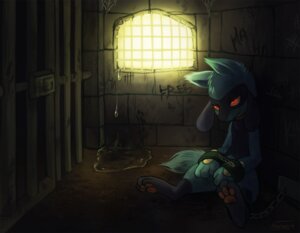 Rating: Safe Score: 0 Tags: angry canid canine catch chain digital_media_(artwork) e621 feral generation_4_pokemon glowing haychel inside male mammal nintendo pokemon pokemon_(species) pose prison red_eyes riolu sad sitting solo tally_marks water western_tally_marks User: bunchy7s