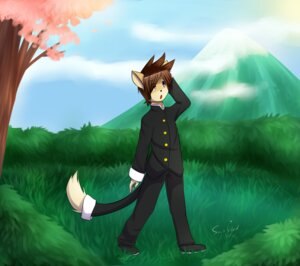 Rating: Safe Score: 0 Tags: adolescent anthro anthro_kai brown_hair cherry_blossom cherry_tree clothed clothing cloud detailed_background domestic_cat e621 felid feline felis flower fruit_tree grass hair hybrid japanese looking_up male mammal mount_fuji outside plant prunus_(flower) purple_eyes school_uniform signature sky solo sun sushihad tail tree uniform walking young young_anthro young_male User: bunchy7s