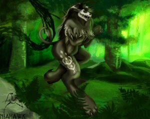 Rating: Questionable Score: 0 Tags: anthro blizzard_entertainment bovid bovine breasts claws detailed_background e621 facial_markings female forest head_markings looking_at_viewer mammal markings nature niahawk nipples nude outside plant solo tattoo tauren tree warcraft yellow_eyes User: bunchy7s