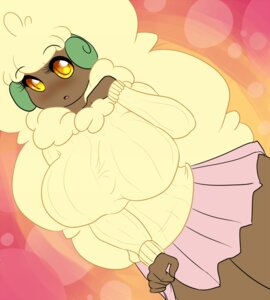 Rating: Safe Score: 0 Tags: 2014 amber_eyes blush bottomwear breasts clothed clothing e621 eyelashes female generation_5_pokemon hair humanoid kaboozle looking_at_viewer nintendo open_mouth pokemon pokemon_(species) shy simple_background skirt solo sweater topwear whimsicott whitney_the_whimsicott User: bunchy7s