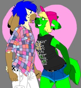 Rating: Questionable Score: 0 Tags: 5_fingers aliasing alpha_channel alternative_fashion anthro baseball_cap black_nose blonde_hair blue_hair bottomwear canid canine clothed clothing denim denim_clothing digital_media_(artwork) duo e621 ear_piercing evergreen_(rickyachallis) eye_contact female fingers fist flat_colors fox fully_clothed fur gloves_(marking) green_body green_fur hair hat headgear headwear heart_symbol hipster lagomorph leporid looking_at_another love male mammal markings piercing rabbit rickyachallis rolled_up_sleeves romantic romantic_couple romnio scene_(fashion) scene_haircut shirt short_hair shorts side_view simple_background smile swag_era_(fashion) tail tan_body tan_fur tomboy tongue topwear transparent_background User: bunchy7s