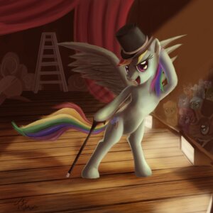 Rating: Safe Score: 0 Tags: 1:1 2012 audience blue_body blue_feathers blue_fur cane clothing crowd curtains cutie_mark detailed_background e621 equid equine eyewear feathered_wings feathers female feral friendship_is_magic fur glasses group hair hasbro hat headgear headwear ladder lights looking_at_viewer mammal multicolored_hair multicolored_tail my_little_pony mythological_creature mythological_equine mythology open_mouth pegasus purple_eyes rainbow_dash_(mlp) rainbow_hair rainbow_tail solo_focus spotlight stage tail top_hat tsitra360 wings User: bunchy7s