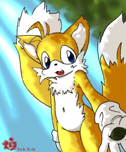 Rating: Safe Score: 0 Tags: 2006 2_tails anthro big_eyes big_head biped blue_eyes canid canine chest_tuft clothing e621 fangs fox fur gloves handwear leaf male mammal miles_prower multi_tail outside sega solo sonic_the_hedgehog_(series) standing tail teeth toony tuft visark yellow_body yellow_fur User: bunchy7s