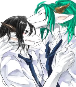 Rating: Safe Score: 0 Tags: black_hair blush cuddling dragon duo e621 fur green_hair grey_eyes hair horn male mythological_creature mythological_scalie mythology scalie simple_background smile white_background white_body white_fur 竜風 User: bunchy7s