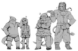 Rating: Safe Score: 0 Tags: 4_toes 5_fingers angry anthro aquatic bandage body_hair bottomwear chest_hair clothed clothing coat crossed_arms duo e621 feet felid fingers fish footwear frown fully_clothed greyscale grin hair lion male mammal monochrome pantherine pants paws rpbbw shark shirt shorts simple_background size_difference smile standing tail teeth toes topless topwear vest white_background User: bunchy7s