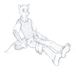 Rating: Safe Score: 0 Tags: 2010 5_toes anthro biped canid canine clothing e621 feet fox hindpaw johnathan_whitestar low_res male mammal monochrome paws simple_background sitting soles solo thecruelseasons toes white_background User: bunchy7s