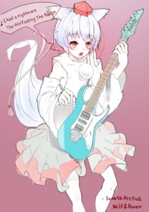 Rating: Safe Score: 0 Tags: animal_humanoid armwear asian_mythology blush bottomwear canid canid_humanoid canine canine_humanoid canis clothed clothing detached_sleeves e621 east_asian_mythology electric_guitar english_text female fukurou_(suga0930) fully_clothed grey_hair guitar guitar_pick hair hat headgear headwear hi_res humanoid humbucker ibanez_(company) japanese_mythology looking_at_viewer mammal mammal_humanoid momiji_inubashiri musical_instrument mythology open_mouth playing_guitar playing_music plucked_string_instrument red_eyes short_hair simple_background singing skirt solo sonata_arctica string_instrument tengu text tokin_hat touhou whammy_bar wolf wolf_humanoid wolf_tail yokai User: bunchy7s