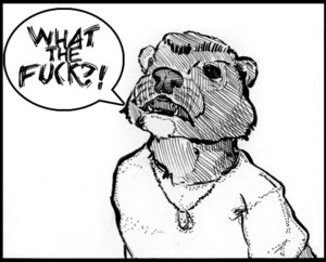 Rating: Safe Score: 0 Tags: black_and_white clothing comic dialogue dog_tags e621 english_text exclamation_point fangs fur hair jewelry low_res male mammal military mink monochrome mulefoot mustelid musteline necklace profanity question_mark shirt simple_background slop solo standing teeth text topwear true_musteline uniform white_background User: bunchy7s