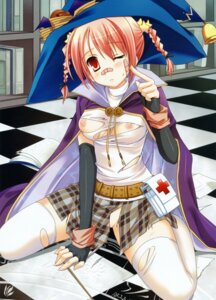 Rating: Questionable Score: 0 Tags: breasts cape copyright_request elbow_gloves female fingerless_gloves frown gloves hat imageboard_sample nipples no_bra no_panties pink_hair plaid plaid_skirt red_eyes rule34 sesena_yau skirt tartan thighhighs torn_clothes wand User: bunchy7s