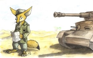 Rating: Safe Score: 0 Tags: 2010 anthro armored_vehicle canid canine clothing desert e621 erwin_rommel fennec_fox fox german hufnaar machine male mammal map military nazi outside panzer_iv signature solo tail tank_(vehicle) tracked_vehicle true_fox turret uniform vehicle wehrmacht User: bunchy7s