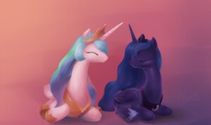 Rating: Safe Score: 0 Tags: blue_body blue_feathers bluedrg19 crown duo e621 equid equine feathered_wings feathers female feral friendship_is_magic hair hasbro headgear horn mammal multicolored_hair my_little_pony mythological_creature mythological_equine mythology princess_celestia_(mlp) princess_luna_(mlp) quadruped sibling_(lore) sister_(lore) sisters_(lore) text white_body white_feathers winged_unicorn wings User: bunchy7s