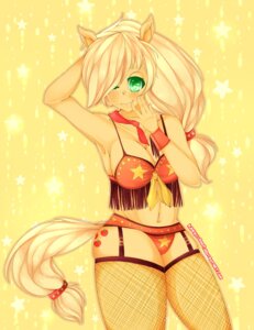 Rating: Safe Score: 0 Tags: 2013 abstract_background anthro anthrofied applejack_(mlp) biped blonde_hair bra breasts cleavage clothed clothing e621 earth_pony equid equine female fishnet_clothing freckles friendship_is_magic green_eyes hair hasbro hi_res horse kawaiiipoop legwear long_hair looking_at_viewer mammal my_little_pony navel one_eye_closed orange_body orange_skin panties pony simple_background smile solo standing stockings tail underwear User: bunchy7s