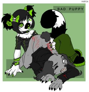 Rating: Questionable Score: 0 Tags: 2004 abuse alternative_fashion anthro bird_dog black_hair blood bodily_fluids butt canid canine canis clothed clothing cocker_spaniel digital_drawing_(artwork) digital_media_(artwork) domestic_dog duo e621 female glamfur goth green_eyes green_theme hair heterochromia hunting_dog lemur mall_goth mammal primate ring-tailed_lemur shirt short_hair spaniel strepsirrhine tail topwear zeriara zeriara_(character) User: bunchy7s