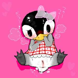 Rating: Explicit Score: 0 Tags: 1:1 accessory animal_crossing anthro aurora_(animal_crossing) avian barefoot beak bird blush bodily_fluids body_blush bottomless bow_(feature) bow_accessory bow_ribbon chibi clothed clothing cum denmoko digital_media_(artwork) e621 feet female genital_fluids genitals hair_accessory hair_bow hair_ribbon heart_symbol low_res nintendo paws penguin pink_background ribbons simple_background solo vulva vulva_blush User: bunchy7s