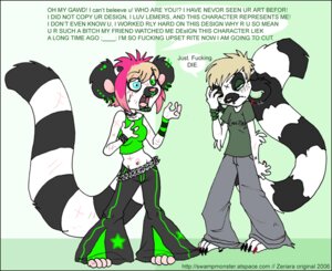Rating: Safe Score: 0 Tags: 2000s_theme 2006 alternative_fashion anthro band_merch band_shirt bell-bottoms black_border border cybergoth duo e621 ear_piercing english_text facial_piercing female glamfur gorillaz goth heterochromia humor labret_piercing lemur lip_piercing mall_goth mammal nose_piercing nose_ring parody phat_pants piercing primate profanity ring_piercing septum_piercing shirt_logo strepsirrhine tail tattoo text zeriara User: bunchy7s