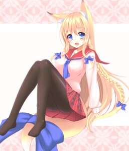 Rating: Safe Score: 0 Tags: accessory ahoge animal_humanoid blonde_hair blue_eyes blush bottomwear bow_(feature) bow_accessory bow_ribbon braided_hair canid canid_humanoid canine canine_humanoid clothed clothing e621 female fox fox_humanoid fox_tail fully_clothed furgonomics hair hair_accessory hair_bow hair_ribbon happy hi_res humanoid legwear long_hair long_sleeves mammal mammal_humanoid pantyhose ribbons scarf school_uniform shirt simple_background sitting skirt sogaya solo tail tail_accessory tail_ribbon topwear uniform upskirt User: bunchy7s