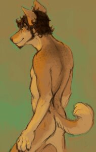 Rating: Questionable Score: 0 Tags: 5_fingers anthro beard biped brown_hair butt canid canine canis claws colored_sketch dingo e621 facial_hair fingers fur hair male mammal nude orange_body orange_fur short_hair side_view sketch smile solo spots ssirrus standing tail User: bunchy7s