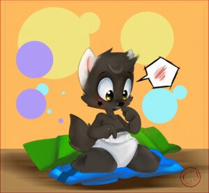 Rating: Safe Score: 0 Tags: age_regression anthro blush blush_symbol canid canine canis clean_diaper clothed clothing diaper diaper_only digital_media_(artwork) e621 fur harumi iconography kemono male mammal neonate polygonal_speech_bubble solo speech_bubble star star_cheeks star_on_body star_polygon topless toya_pup transformation wearing_diaper wolf young young_anthro User: bunchy7s