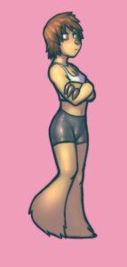 Rating: Safe Score: 0 Tags: 3_fingers blush bottomwear claws clothed clothing crossed_arms e621 female fingers flat_chested fur green_eyes hair hi_res looking_away mammal namelessenemy navel nilla_(tartaurus) pilosan pink_background shaded shirt short_hair shorts shy simple_background sloth solo tank_top three-toed_sloth topwear xenarthran User: bunchy7s