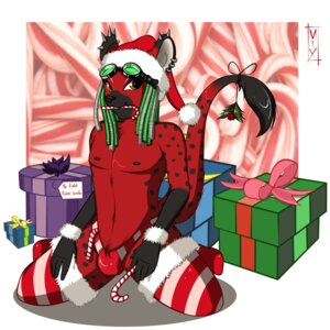 Rating: Questionable Score: 0 Tags: 1:1 alternative_fashion anthro box bulge candy candy_cane christmas clothing container cybergoth cyberlox dessert dreadfalls dreadlocks e621 edd_flamisch edd_the_hyena eyewear femboy food galacticmichi gift gift_box goggles goth hi_res holidays hyena legwear male mammal piercing solo spikes spotted_hyena stockings User: bunchy7s