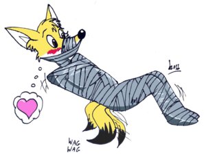 Rating: Questionable Score: 0 Tags: 2011 anthro bdsm black_nose blush bondage bound brown_eyes canid canine e621 fox fully_bound fur gag gagged heart_symbol hi_res levvvar male mammal mummification muzzle_(object) muzzled solo submissive submissive_male tail tail_motion tailwag tape tape_bondage tape_gag tape_muzzle white_body white_fur yellow_body yellow_fur User: bunchy7s