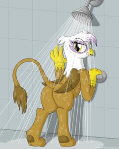Rating: Questionable Score: 0 Tags: 4:5 absurd_res against_surface against_wall avian beak brown_body brown_feathers butt conditional_dnp digital_media_(artwork) drako1997 e621 feathered_wings feathers feet female feral friendship_is_magic gilda_(mlp) gryphon hasbro hi_res looking_at_viewer looking_back my_little_pony mythological_avian mythological_creature mythology presenting presenting_hindquarters purple_body purple_feathers raised_tail rear_view shower solo tail talons toes water wet white_body white_feathers wings yellow_eyes User: bunchy7s