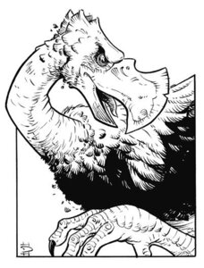 Rating: Safe Score: 0 Tags: ambiguous_gender avian axe axe_beak beak black_and_white dungeons_and_dragons e621 feathers feet feral hasbro long_neck melee_weapon monochrome monster simple_background solo talons toes unknown_artist weapon white_background wizards_of_the_coast User: bunchy7s