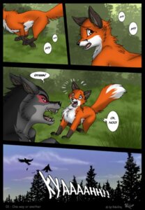 Rating: Safe Score: 0 Tags: avian bird canid canine canis comic detailed_background digital_media_(artwork) dipstick_tail duo_focus e621 feral first_page fox group kesh_(ruki) male mammal markings nature outside page_number red_fox rukifox scared shadow tail tail_markings toony true_fox watermark wolf User: bunchy7s