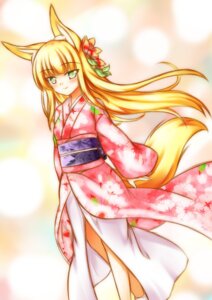 Rating: Safe Score: 0 Tags: accessory animal_humanoid asian_clothing blonde_hair blush canid canid_humanoid canine canine_humanoid clothing e621 east_asian_clothing female flower flower_in_hair fox fox_humanoid fox_tail green_eyes hair hair_accessory hi_res humanoid japanese_clothing kimono long_hair looking_at_viewer mammal mammal_humanoid plant playjoe2005 simple_background smile solo yukata User: bunchy7s